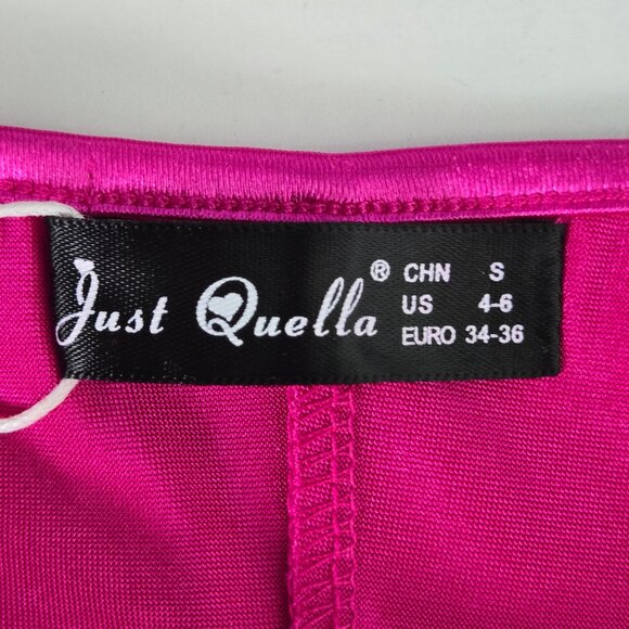 NWT Hot Pink Satin Mini Dress - Size 4-6 - Picture 5 of 6